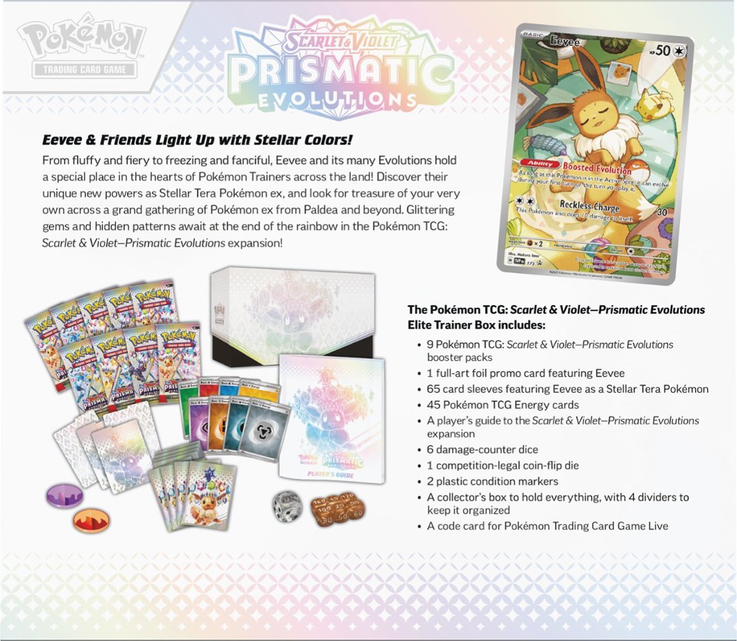 Pokémon TCG: Scarlet & Violet-Prismatic Evolutions Elite Trainer Box
